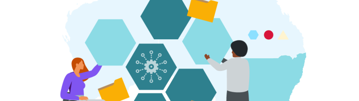 2 people looking at framework on board