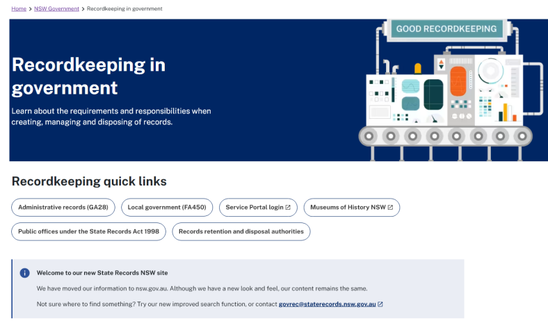 Page with access to resources to aid better recordkeeping and compliance.